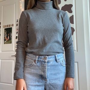 Grey Turtleneck Sweater